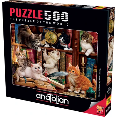 Anatolian 500 Parçalık Puzzle / Kediler ve Kitaplar - Kod