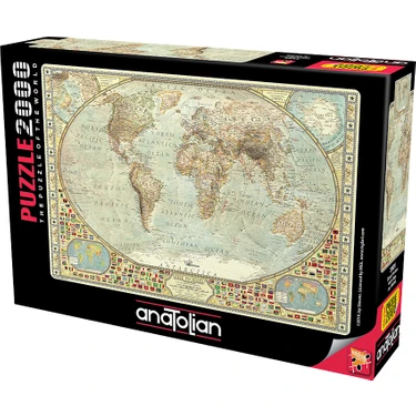 Anatolian 2000 Parçalık Puzzle / Dünya Haritası - Kod