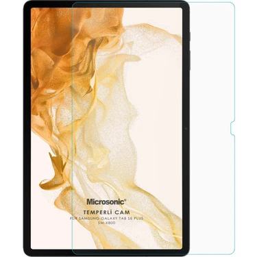 Microsonic Samsung Galaxy Tab S8 Plus X800 Tempered Glass Cam Ekran