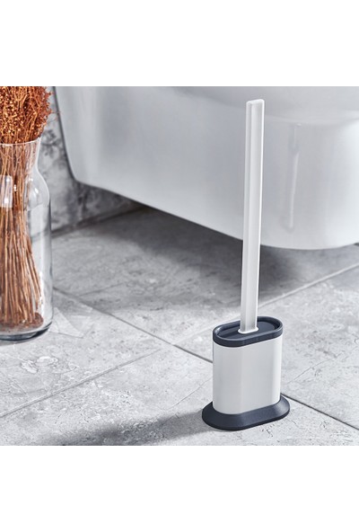Viola Lüks Tuvalet Fırçası Banyo Wc Temizlik Silikon Bükülebilir Fırça Set