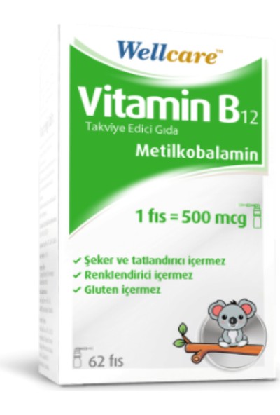 Wellcare Vitamin B12 (Metilkobalamin) 500 Mcg Dil Altı Sprey 5 ml