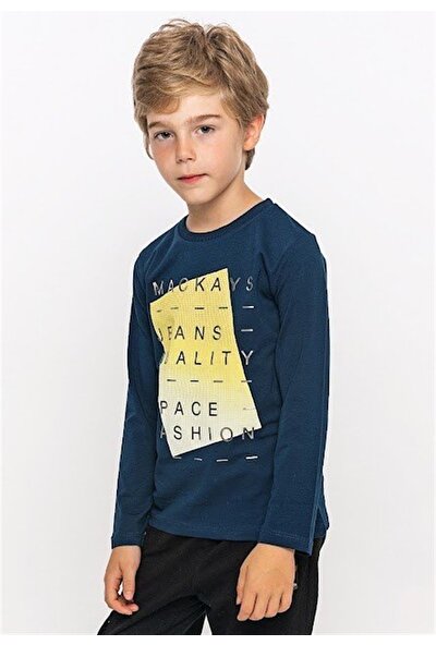 Mackays Erkek Çocuk Baskılıİnce Uzun Kol T-Shirt 3151008 Lacivert