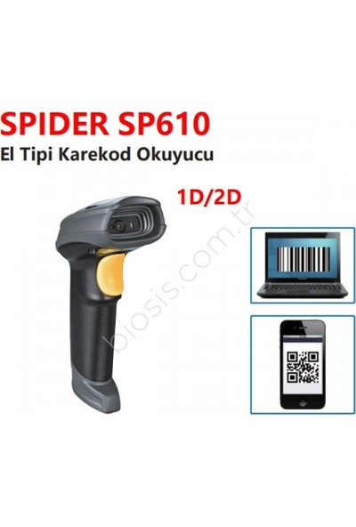 Spıder SP610 2d USB El Tipi Karekod Barkod Okuyucu
