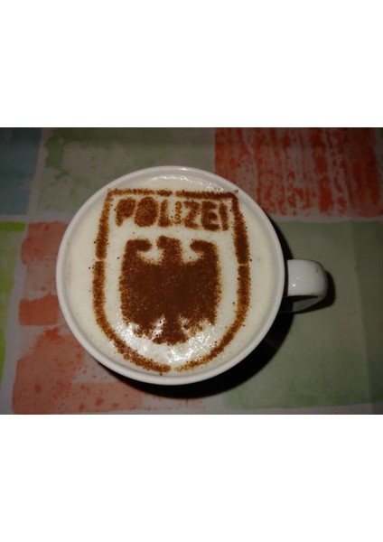 Kahve Stencil - Bundespolizei Plastik Aparat