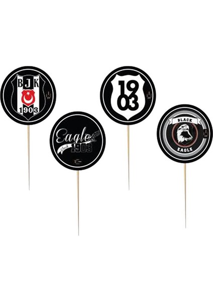 Beşiktaş Temalı Parti Kürdan Süsü 8 Adet