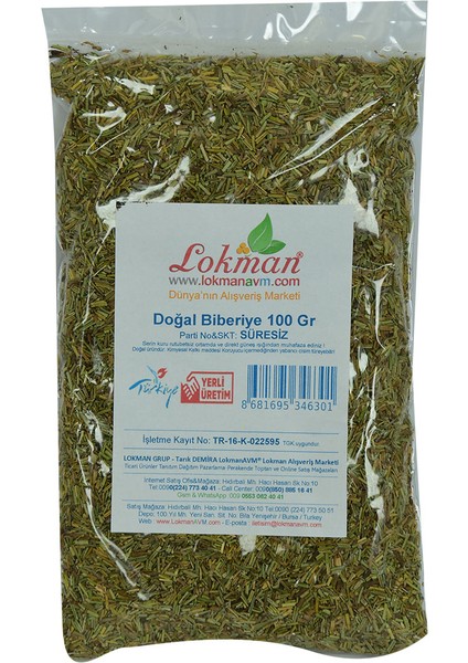 Biberiye Doğal 100 gr Paket