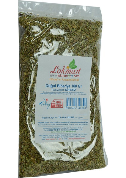 Biberiye Doğal 100 gr Paket