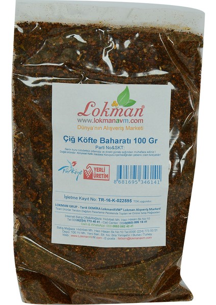 Çiğ Köfte Saf Baharatı 100 gr Paket