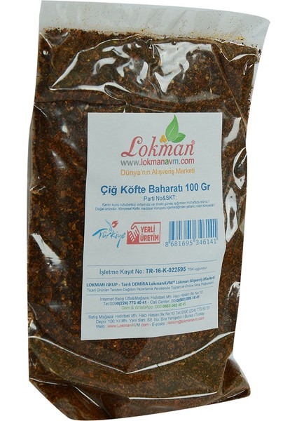 Çiğ Köfte Saf Baharatı 100 gr Paket