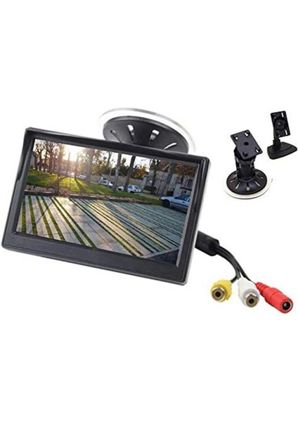 5 "tft LCD Hd Monitör Mini Ekran Araba Otomobil Yedekleme Kamera Dikiz Dash Standı + Vantuz