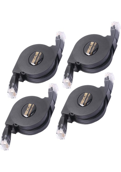 4x Geri Çekilebilir Ethernet Ağı Lan Kablo Tel (Geri Çekilebilir CAT5E, Cat6 Kordon)