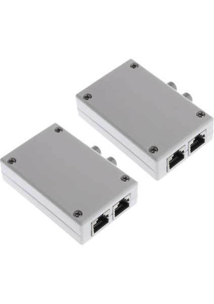 2pcs Çift 2 Bağlantı Noktası Ağ Kılavuzu Abşımı Kutusu Adaptörği (Yurt Dışından)