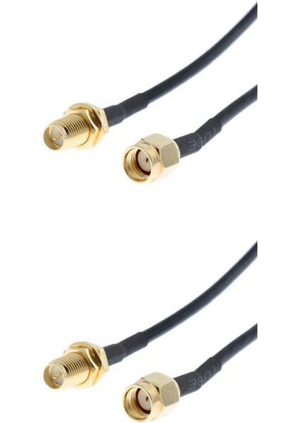 2 Adet RG174 Rp-Sma Erkek Kadın Uzatma Kablosu 50OHM Için Wlan Wıfı Anten