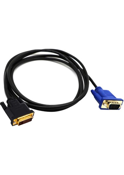 2 Adet 1080 P Dvı-D 24 + 5 Pin Erkek VGA 15PIN Erkek Aktif Kablo Adaptörü Dönüştürücü