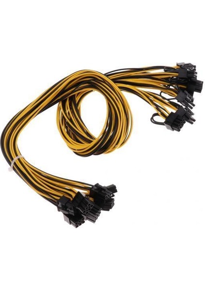 Charmant 2x 8 Adet Pcı-E 6pin Ila 6 + 2pin Güç Splitter Kablo Grafik Video Kartı Kablosu