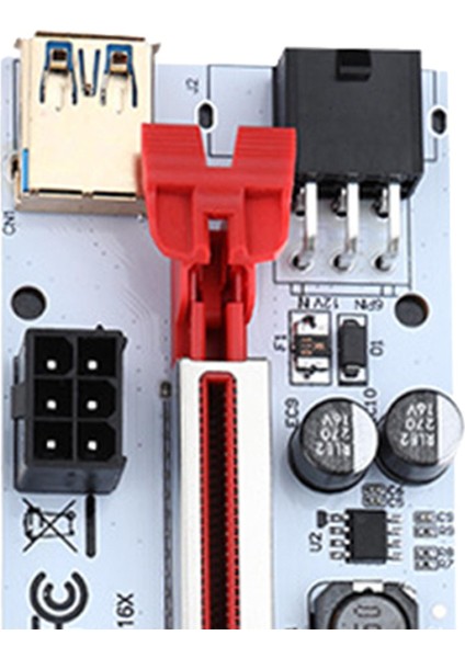 Pcı-E Pcıe Rıser 6-Pın Pcı-E'ye Sata Güç Kablosu Yükseltici Kart Gpu Madenciliği Kırmızı Yuvası ve Tel Için