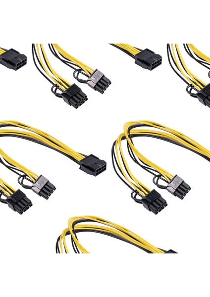 8pin Ila Çift 6 + 2pin Grafik Kartı 11.8 Inç Uzatma Güç Kaynağı Kablosu Pcıe 6 Parça indirimleri