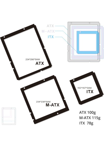 234X238MM Rgb Arka Plaka 5 V Atx ​​anakart Için Masaüstü Dekor Yedek Parça Orta modelleri