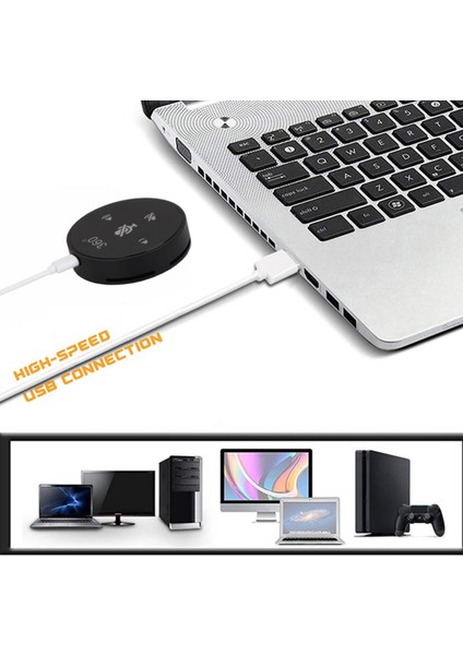 Pc Dizüstü Bilgisayar Için USB Konferans Mikrofon Hoparlör Çevrimiçi