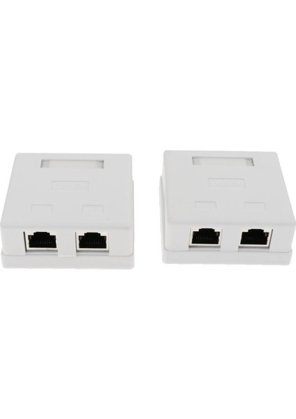 2 Port CAT5E Duvar Yüzey Montaj Kompakt Kutu Ağ Ethernet Kablosu - 4 Paket