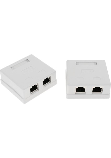 2 Port CAT5E Duvar Yüzey Montaj Kompakt Kutu Ağ Ethernet Kablosu - 4 Paket