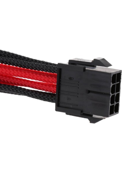 Charmant 2 Adet Pcı-E 8-Pin Ila 6 + 2pin Güç Uzatma Kablosu 30 cm Kollu Siyah ve Kırmızı modelleri