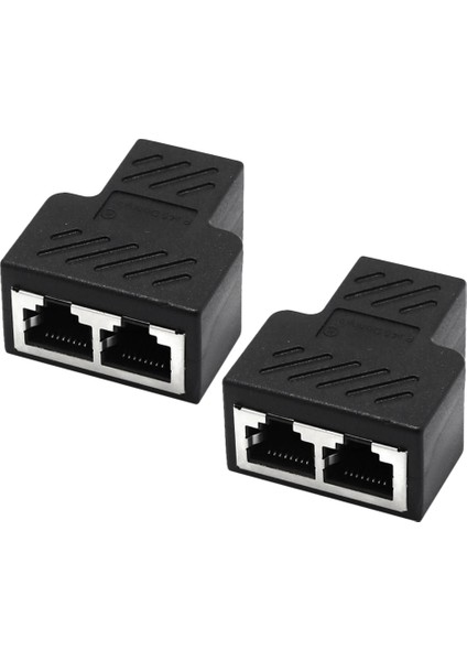 2 Piece Splitter Adaptörü 1 Ila 2 Çift Kadın Bağlantı Noktası Konnektörü Genişletici Fiş