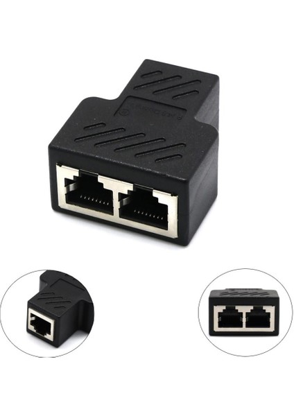 2 Piece Splitter Adaptörü 1 Ila 2 Çift Kadın Bağlantı Noktası Konnektörü Genişletici Fiş