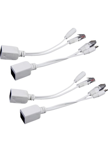 Ethernet Aşırı 4x Güç Pasif Poe Enjektör Splitter Adaptörü Kabloları