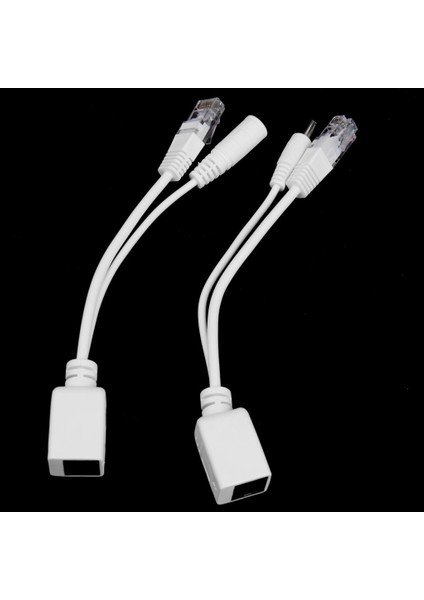 Ethernet Aşırı 4x Güç Pasif Poe Enjektör Splitter Adaptörü Kabloları