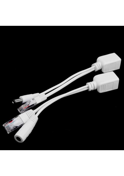 Ethernet Aşırı 4x Güç Pasif Poe Enjektör Splitter Adaptörü Kabloları