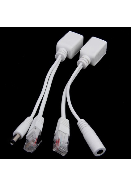 Ethernet Aşırı 4x Güç Pasif Poe Enjektör Splitter Adaptörü Kabloları