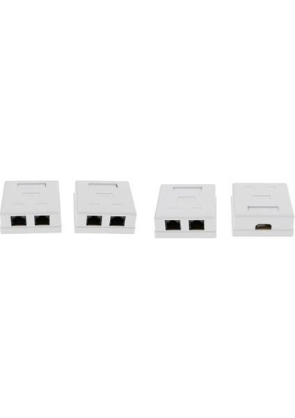 4x Premium Rj-45 Ethernet Yüzey Montaj Kutusu Cat6 8P8C 2 Port Keystone