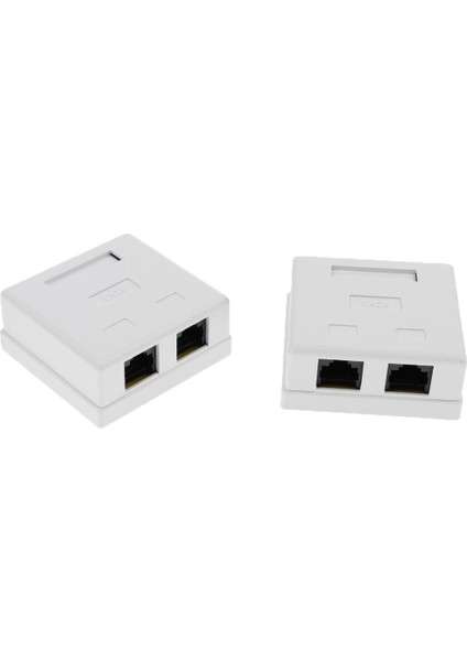4x Premium Rj-45 Ethernet Yüzey Montaj Kutusu Cat6 8P8C 2 Port Keystone