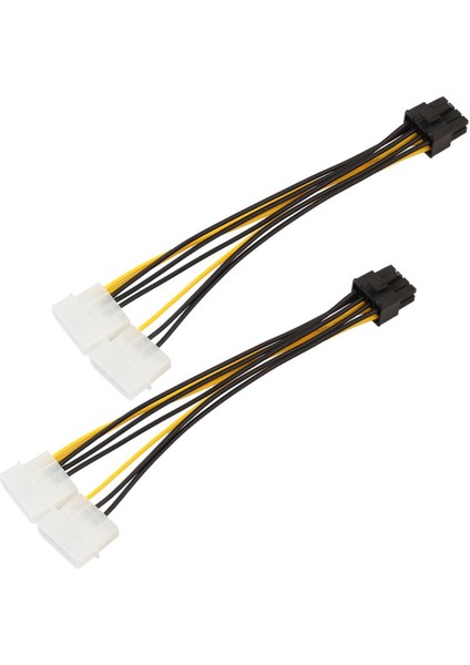 2pack Çift 4pin Pcı-E Video Kartı 8pin (6 + 2pin) Güç Kaynağı Kablosu Kablosu