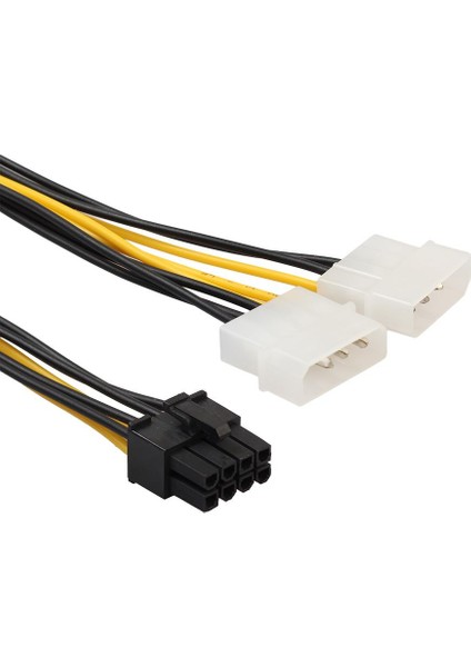 2pack Çift 4pin Pcı-E Video Kartı 8pin (6 + 2pin) Güç Kaynağı Kablosu Kablosu