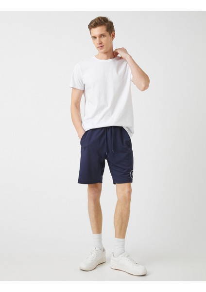 Erkek Baskılı Cepli Belden Bağlamalı Spor Şort