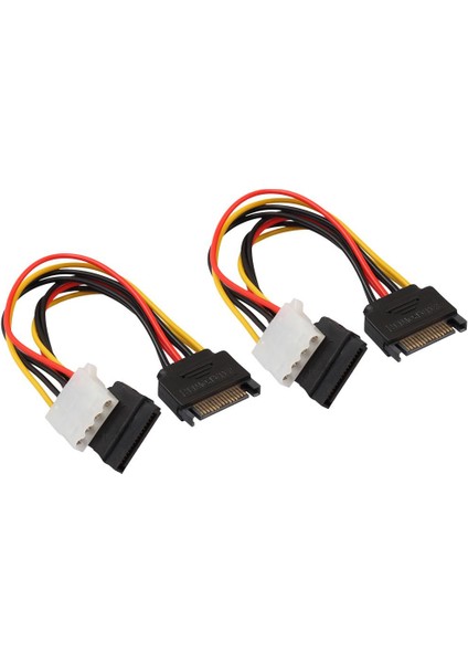2pack 15PIN Sata Erkek 4pin / 15PIN Kadın Güç Y Kablosu Ide Sabit Disk Için
