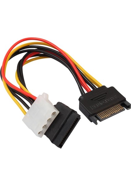 2pack 15PIN Sata Erkek 4pin / 15PIN Kadın Güç Y Kablosu Ide Sabit Disk Için fiyatları