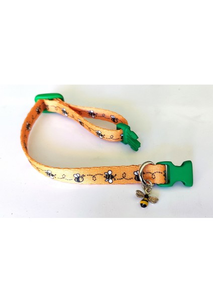 Kedi Tasması, Arı Desenli El Yapımı Özel Üretim, Boy 17CM-28CM fiyatları