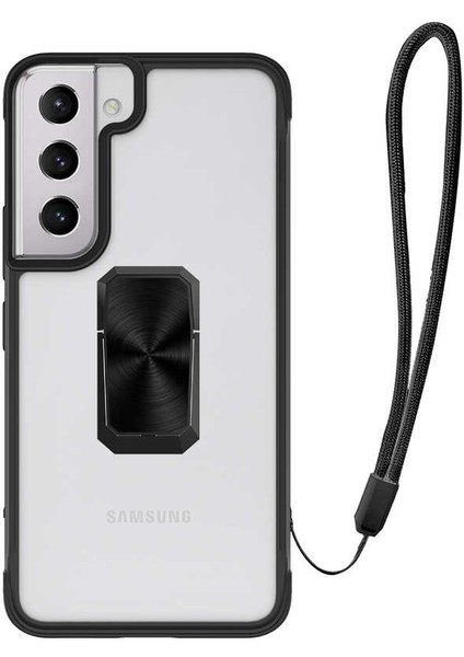 Samsung Galaxy S22 Plus Kılıf V-Bax Standlı Yüzüklü Silikon Kapak