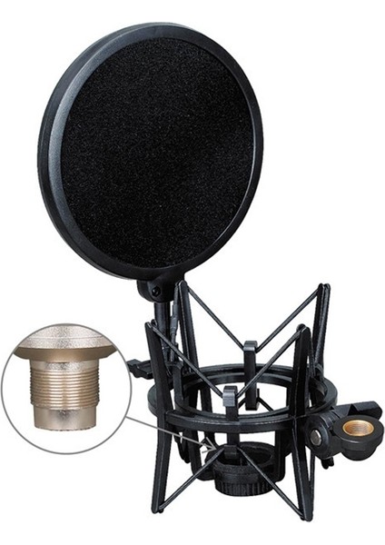 SH-100 Canlı Mikrofon Abs Darbeye Dayanıklı Braket Black (Yurt Dışından)