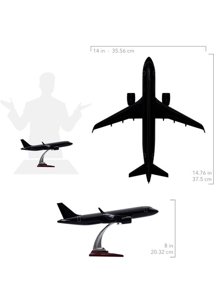 Airbus A320, 1/100 Siyah Renkli Uçak Maketi