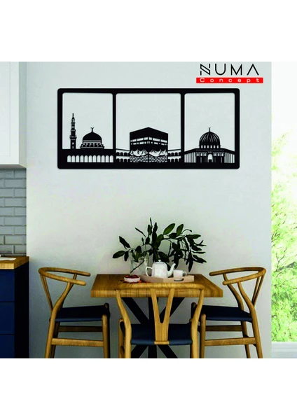 Numa Concept Küçük Boy Cami Kabe Tablosu Mdf Dini Islami Tablo Duvar Dekorasyon Lazer Kesim 22x46 Cm