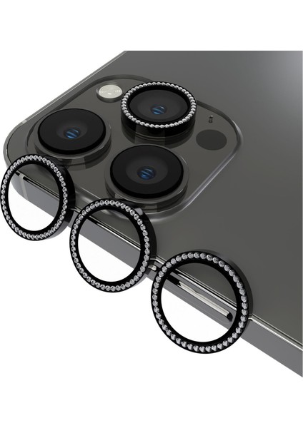 Apple Iphone 13 Pro Taşlı Kamera Lens Koruma Camı 3'lü