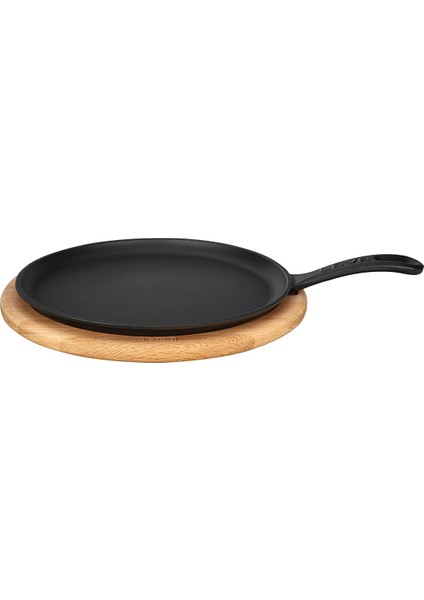 Döküm Krep / Pizza / Pancake Tavası, Yuvarlak, Metal Saplı ve Ahşap Altlıklı. ÇAP(Ø)26CM.