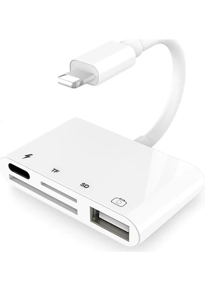 NK108L Apple iPhone Lightning To Tf Sd USB Dosya Aktarım Kart Okuyucu Çevirici Adaptör