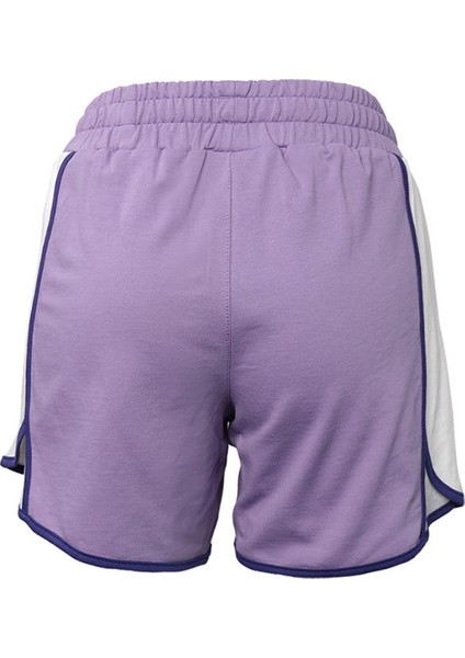 931441-2102 Normal Bel Regular Fit Düz Açık Mor Kadın Şort