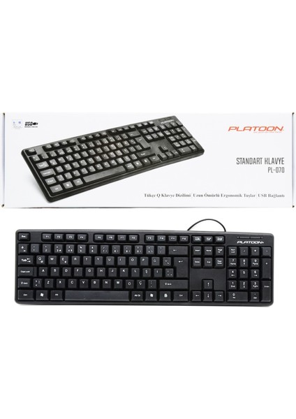 Platoon PL-070 Usb Kablolu Standart Q Klavye