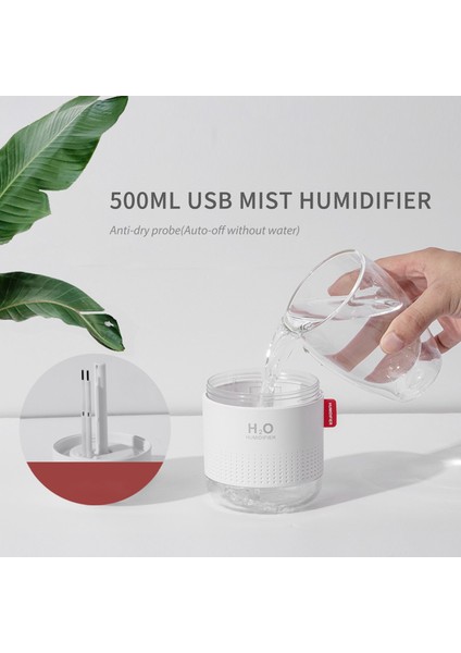 500 ml USB Mist Nemlendirici Difüzör ile Gece Işık (Yurt Dışından)